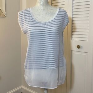 Sandro Jersey w/sheer overlay black & white top - Women's Small
